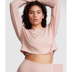 XL Pink Premium Cotton Cropped Long sleeve shirt